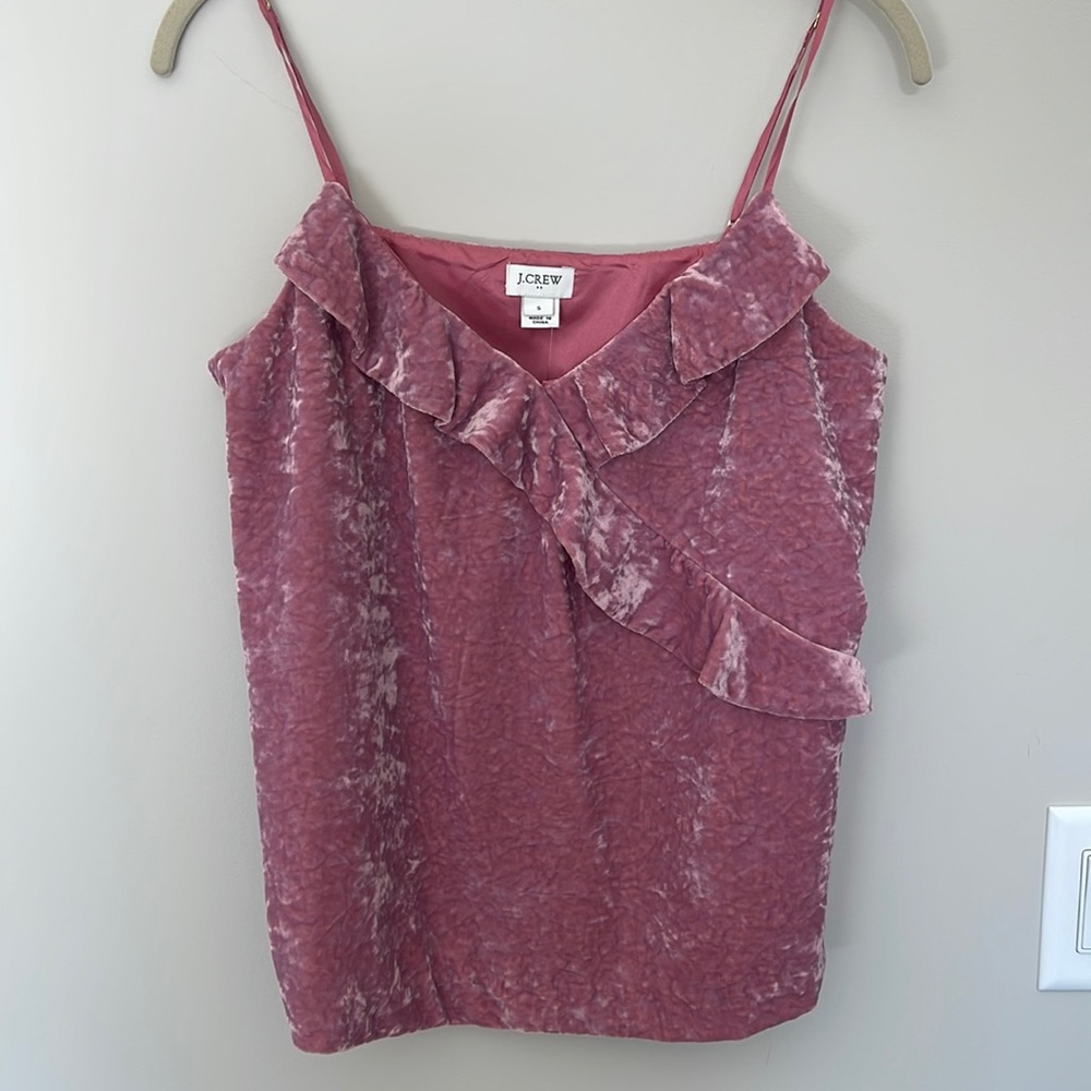 J Crew Pink/Blush Crushed Velvet Camisole